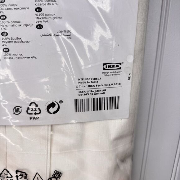 Ikea LENDA Curtains with tie backs 55x98" 1 pair white Cotton 301.119.78 - NEW - Picture 6 of 9